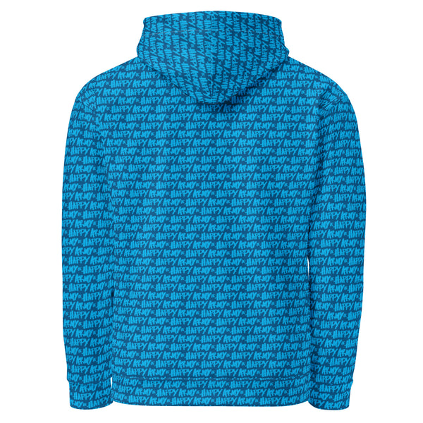 Patterned unisex hoodie with AOH logo design