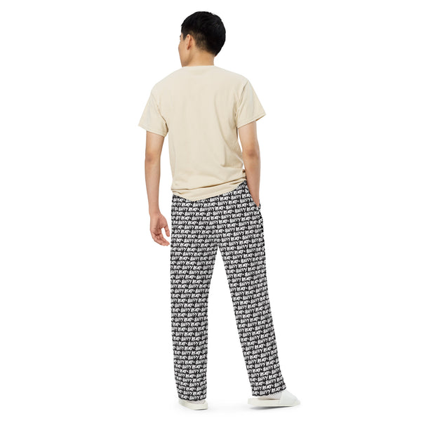 Unisex wide-leg pants with colorful AOH pattern