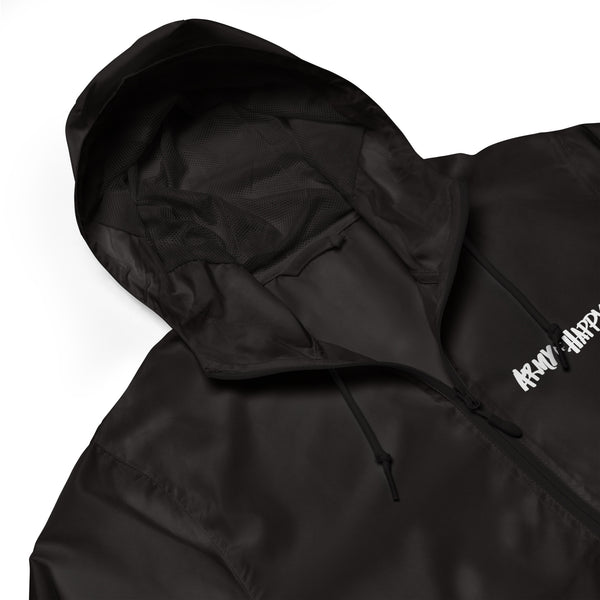 Army of Happy windbreaker with playful font logo