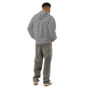 Back view of AOH Lounge Hoodie highlighting monochrome pattern
