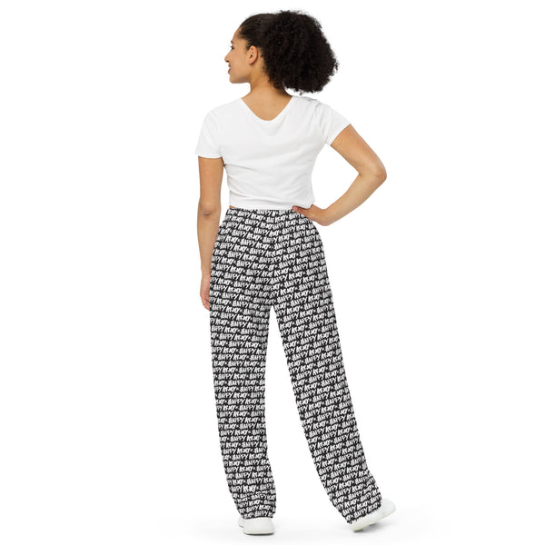 Unisex wide-leg pants with colorful AOH pattern
