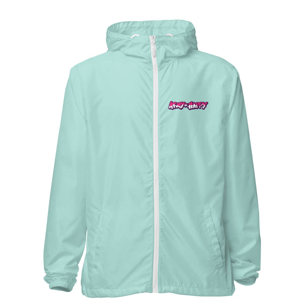 Army of Happy windbreaker with playful font logo