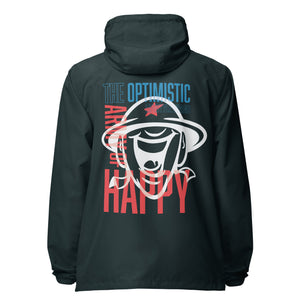 Happy Soldier Windbreaker in Classic Navy, back view of the lightweight zip-up jacket.